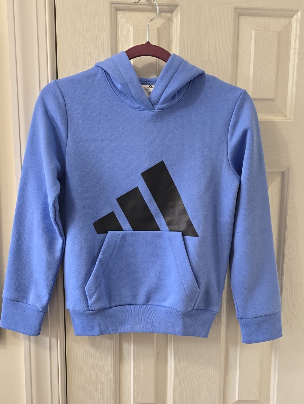 ADIDAS BRAND SIGNATURE BLUE ATHLETIC LONG SLEEVES FLEECE HOODIE SIZE SMALL (8)